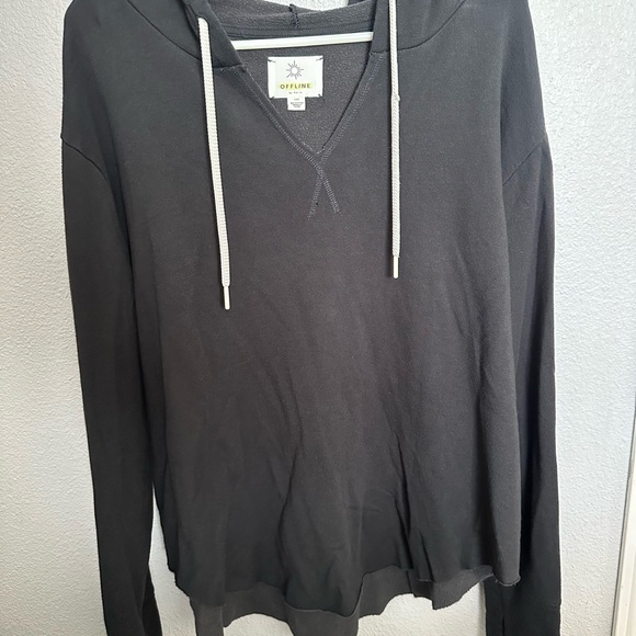 Aerie Black Hoodie Sweatshirt - Picture 1 of 4
